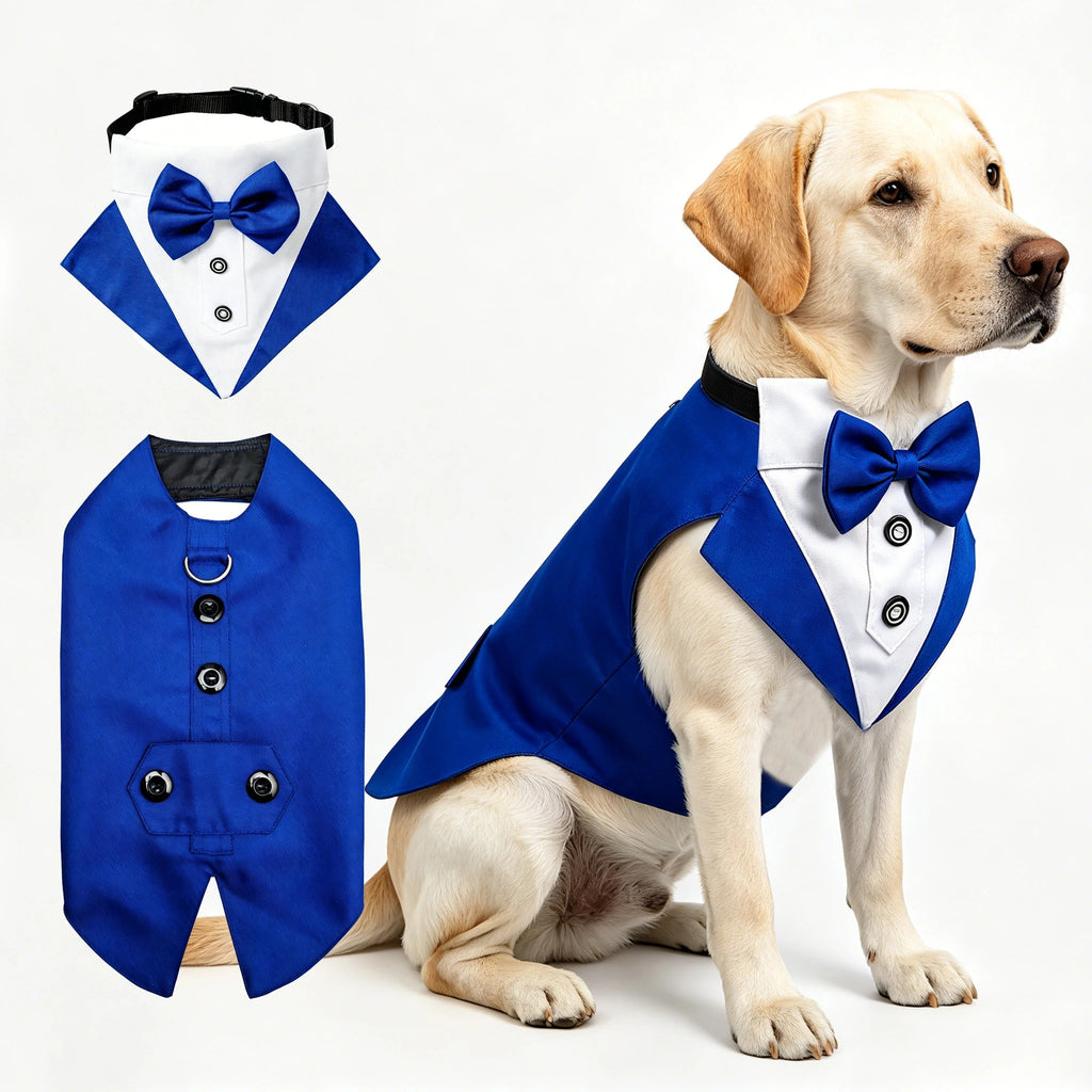 Dog Tuxedo Suit – Formal 2-Piece Pet Outfit for Special Occasions