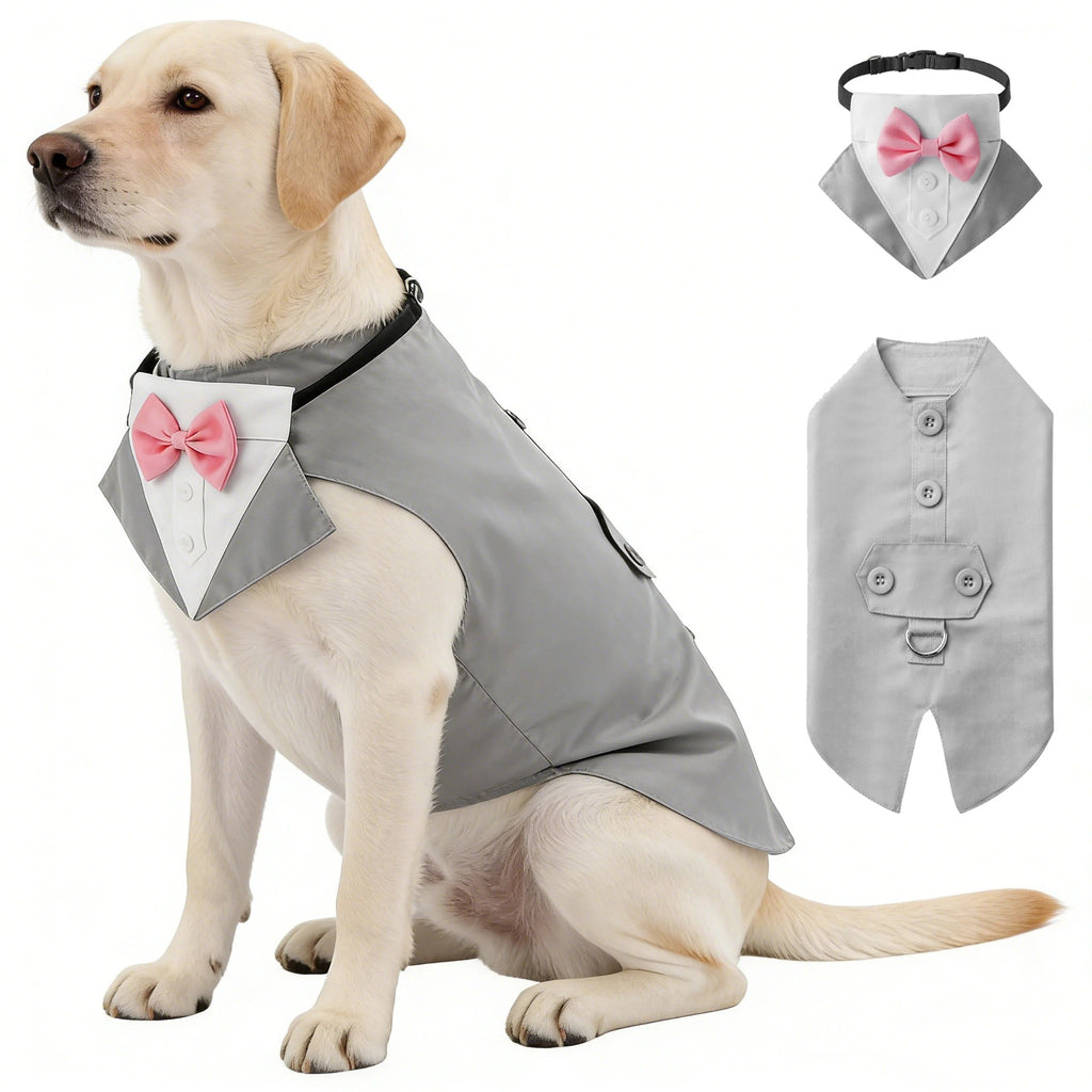 Dog Tuxedo Suit – Formal 2-Piece Pet Outfit for Special Occasions