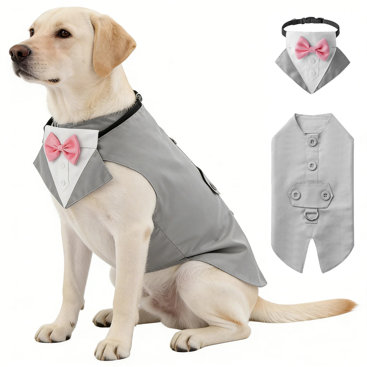 Dog Tuxedo Suit – Formal 2-Piece Pet Outfit for Special Occasions