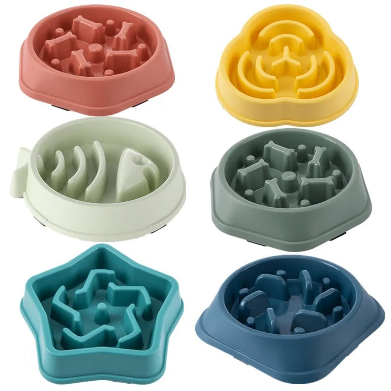 Slow Feeder Dog Bowl – Anti-Gulping Puzzle Food Bowl