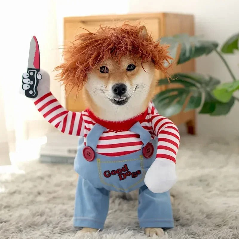 Chucky Dog Halloween Costume – Funny Pet Cosplay Outfit
