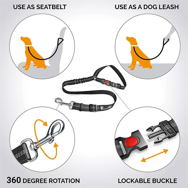 Dog Car Seat Belt – Adjustable Safety Harness Strap