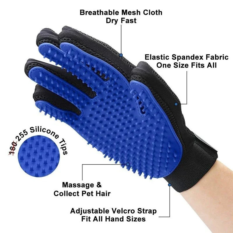 Pet grooming glove