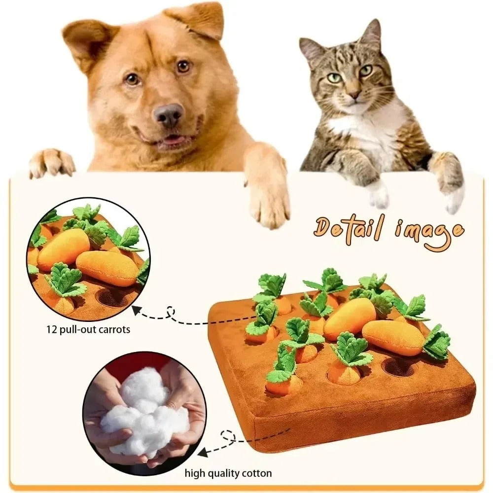 Strawberry/ Carrot Snuffle Mat – Interactive Puzzle Toy with Squeaker