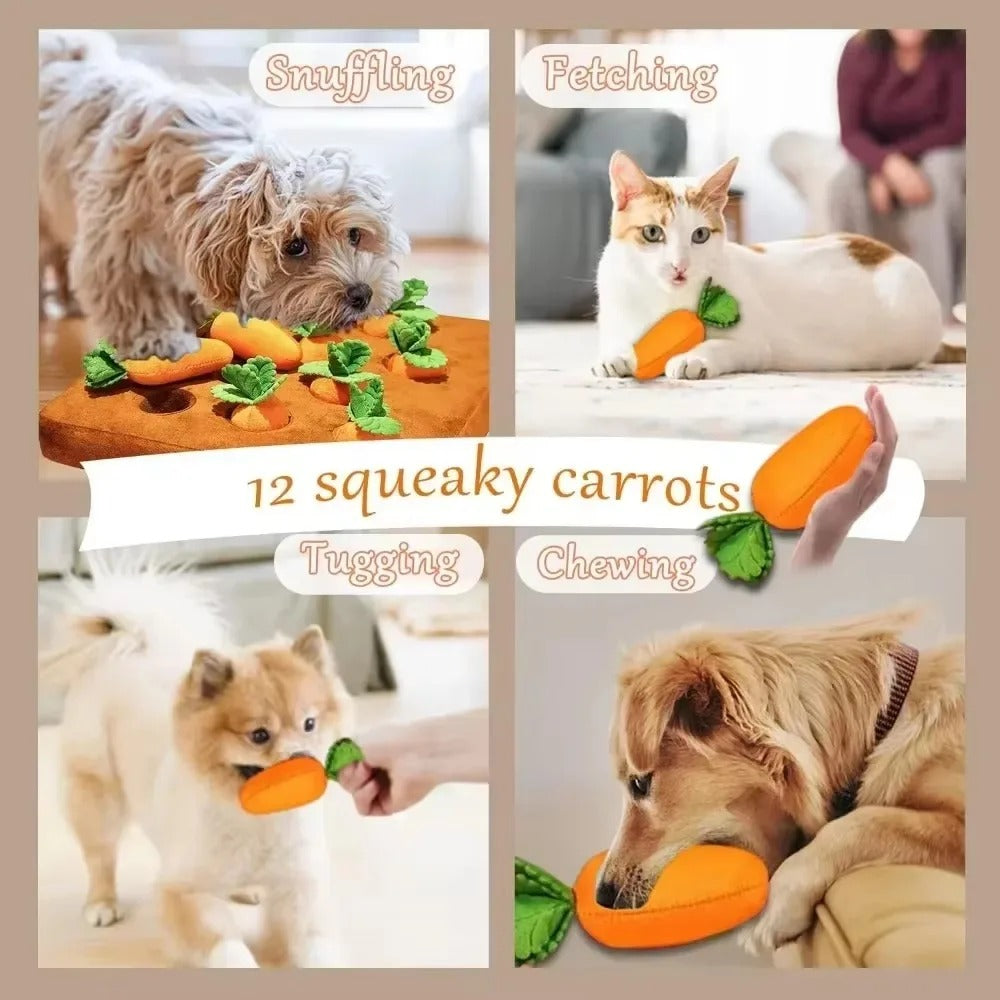 Strawberry/ Carrot Snuffle Mat – Interactive Puzzle Toy with Squeaker