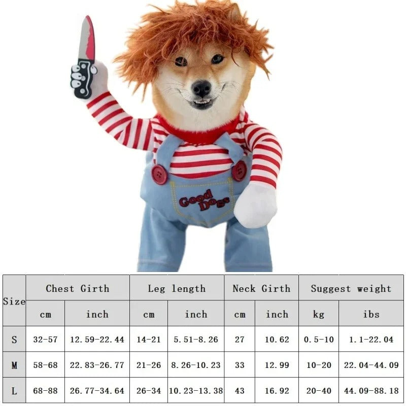 Chucky Dog Halloween Costume – Funny Pet Cosplay Outfit