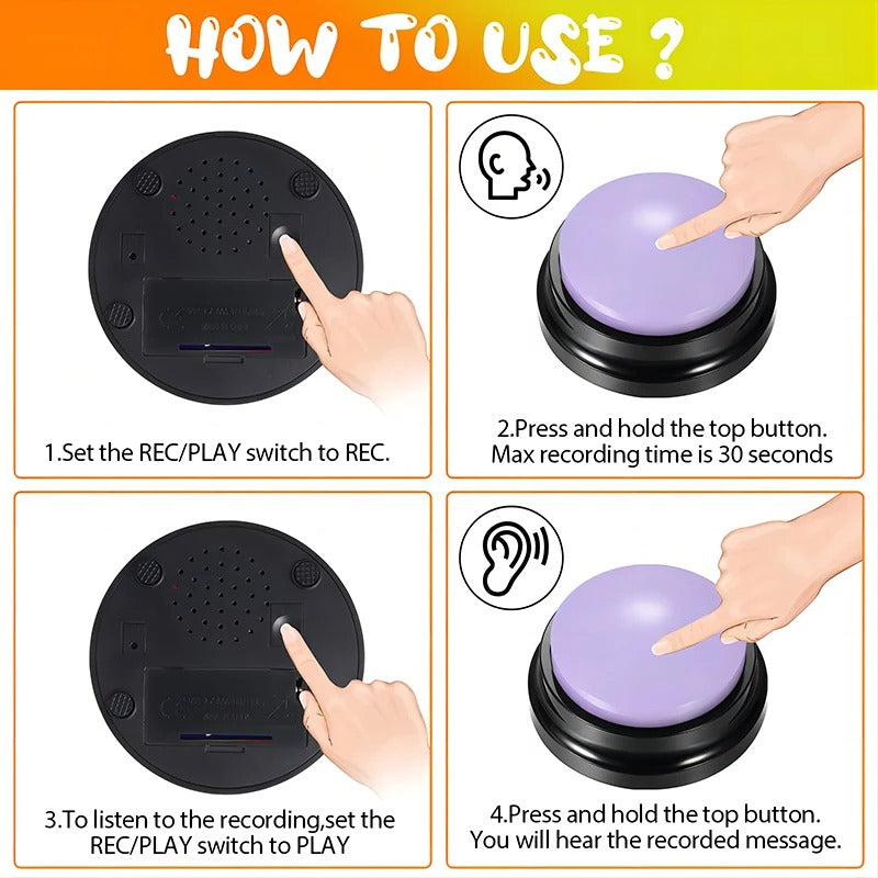 Recordable Pet Button – Custom Voice Training Tool