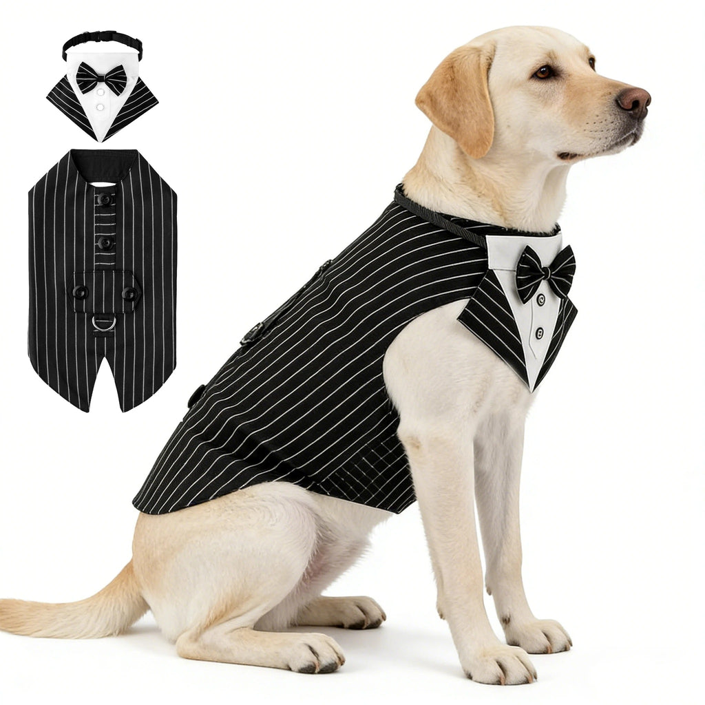 Dog Tuxedo Suit – Formal 2-Piece Pet Outfit for Special Occasions