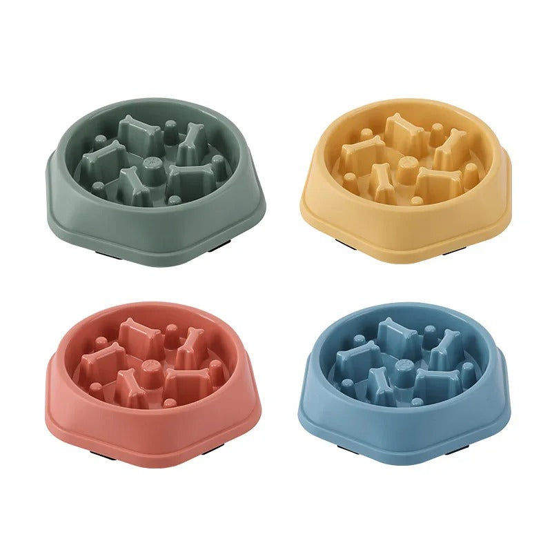 Slow Feeder Dog Bowl – Anti-Gulping Puzzle Food Bowl