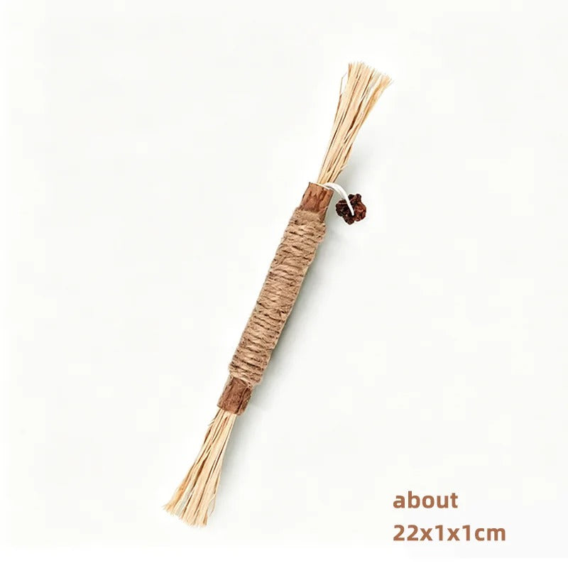 Sisal Cat Chew Stick – Natural Wood Scratch & Play Toy