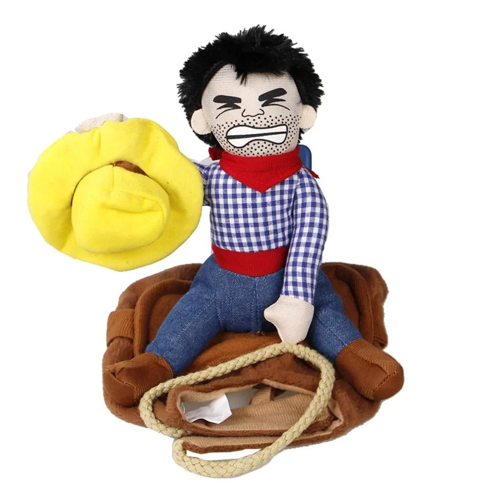 Cowboy Rider Dog Costume – Funny Halloween Pet Outfit