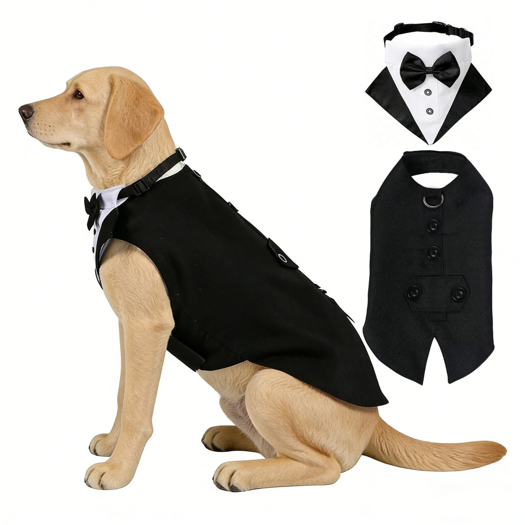 Dog Tuxedo Suit – Formal 2-Piece Pet Outfit for Special Occasions