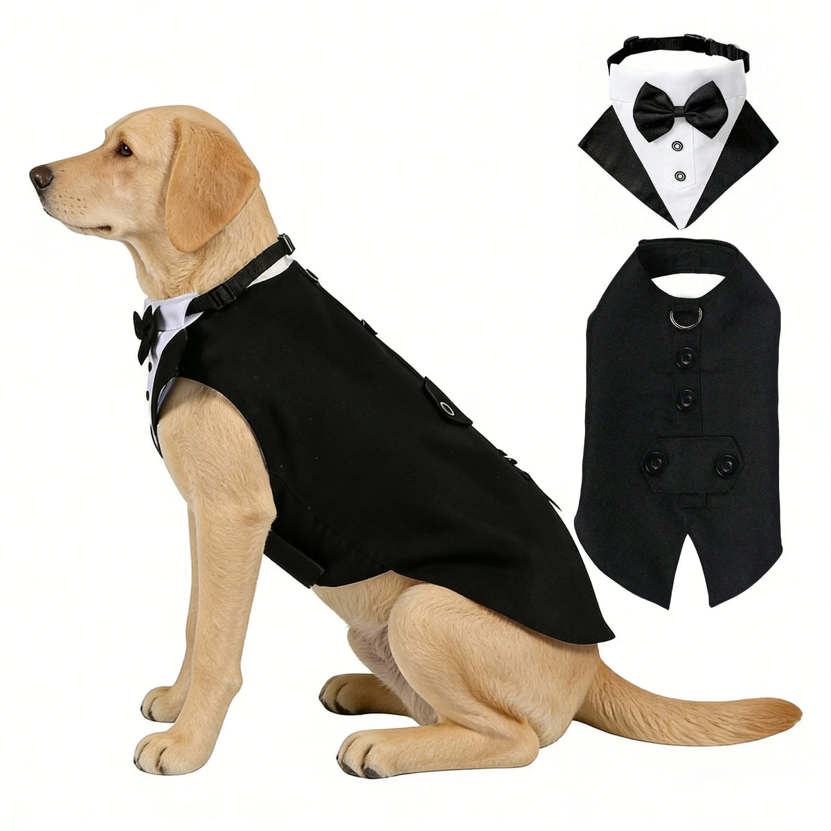 Dog Tuxedo Suit – Formal 2-Piece Pet Outfit for Special Occasions