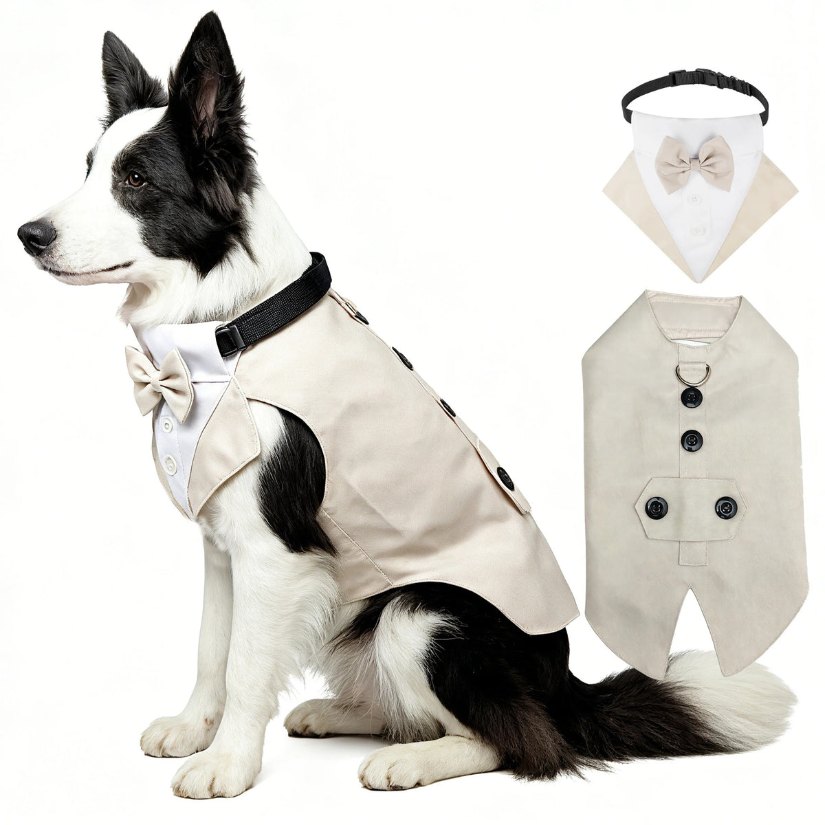 Dog Tuxedo Suit – Formal 2-Piece Pet Outfit for Special Occasions