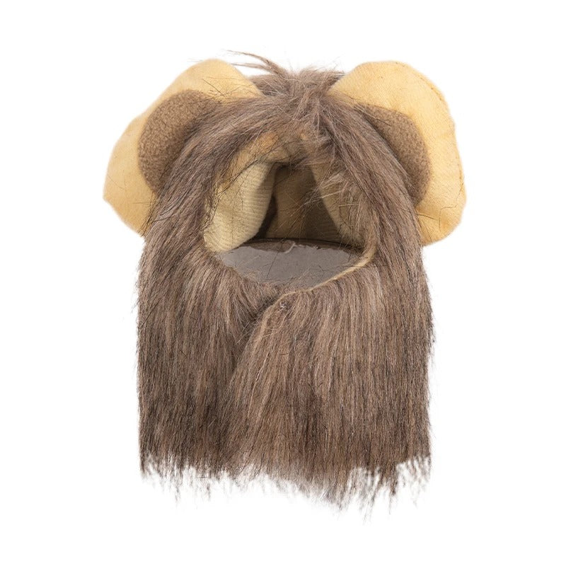 Lion Mane Cat Wig – Funny Pet Costume for Photos
